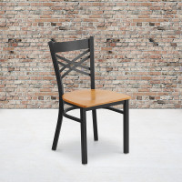 Flash Furniture XU-6FOBXBK-NATW-GG Restaurant Chair in Black Natural